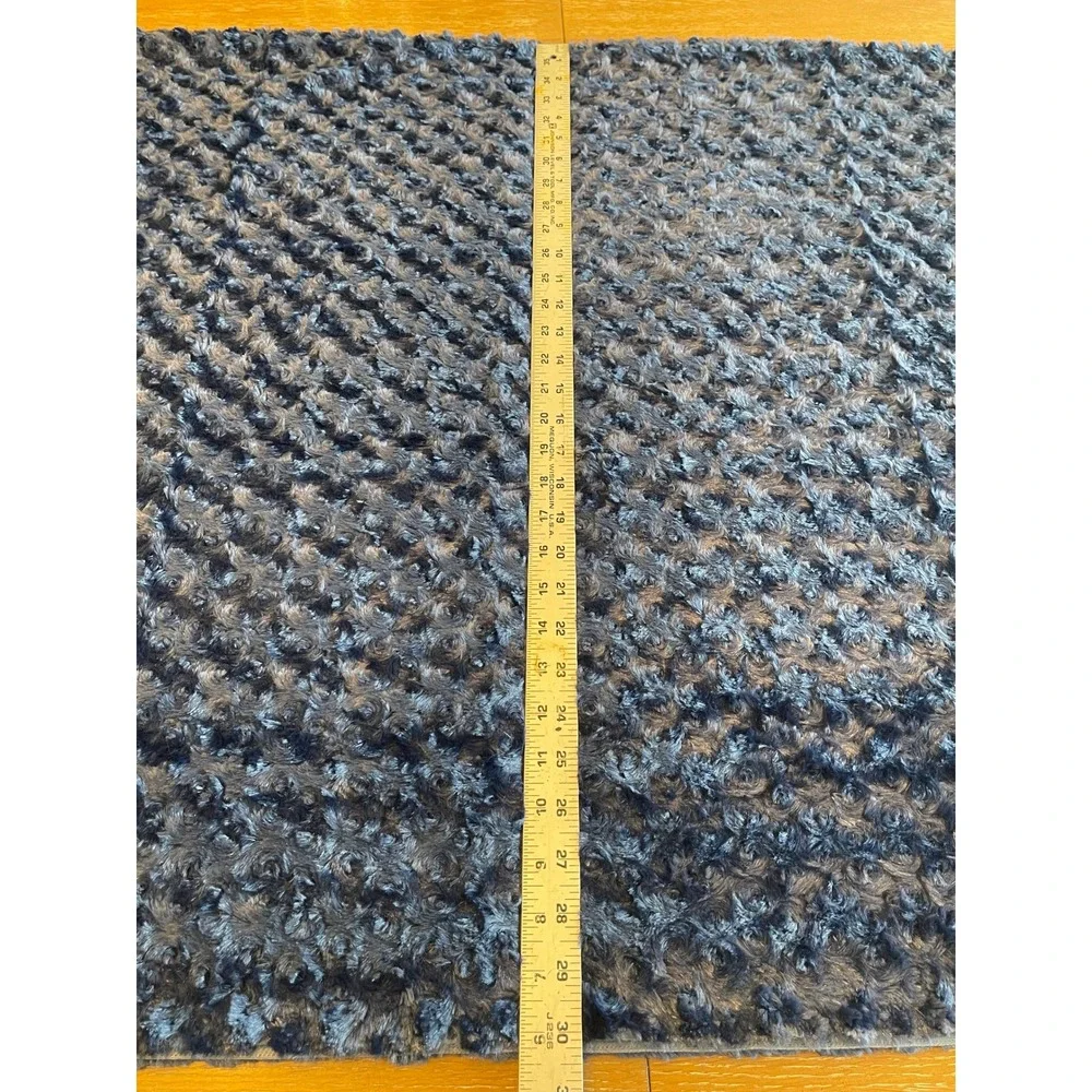 Navy‎ Blue Rose Swirl Faux Fur Fabric 60
